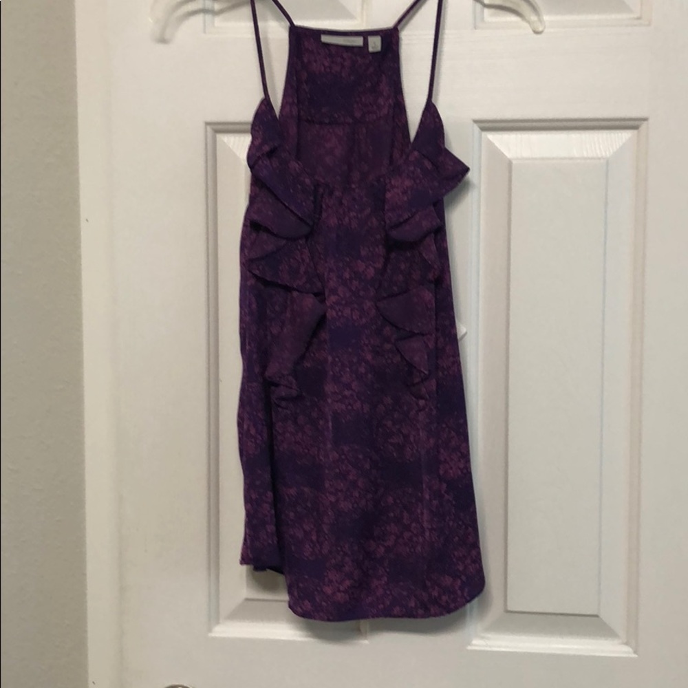 Halogen purple tank w/ ruffle design NWT